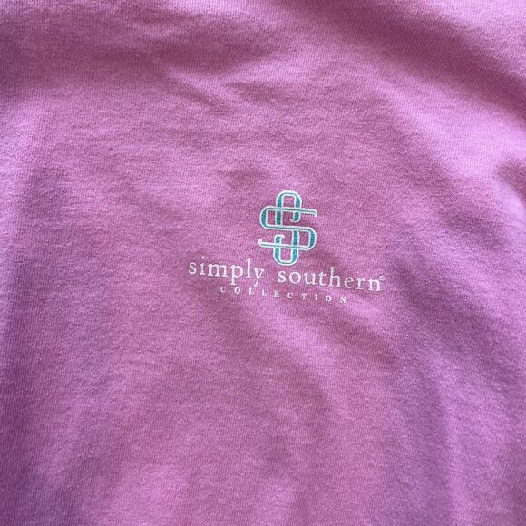 Simply Southern "Blame it all on my roots" Long Sleeve Shirt Pink Women's-Size M - Picture 4 of 6
